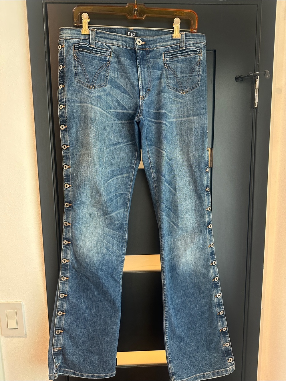 D&G Blue Snap-Button Side Jeans
